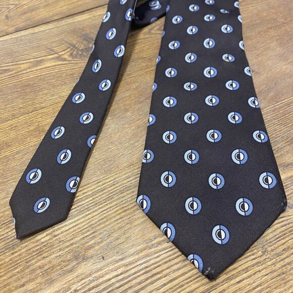 Christian Dior Cravates Mens Business Neck Tie Necktie Brown Silk - Picture 1 of 5